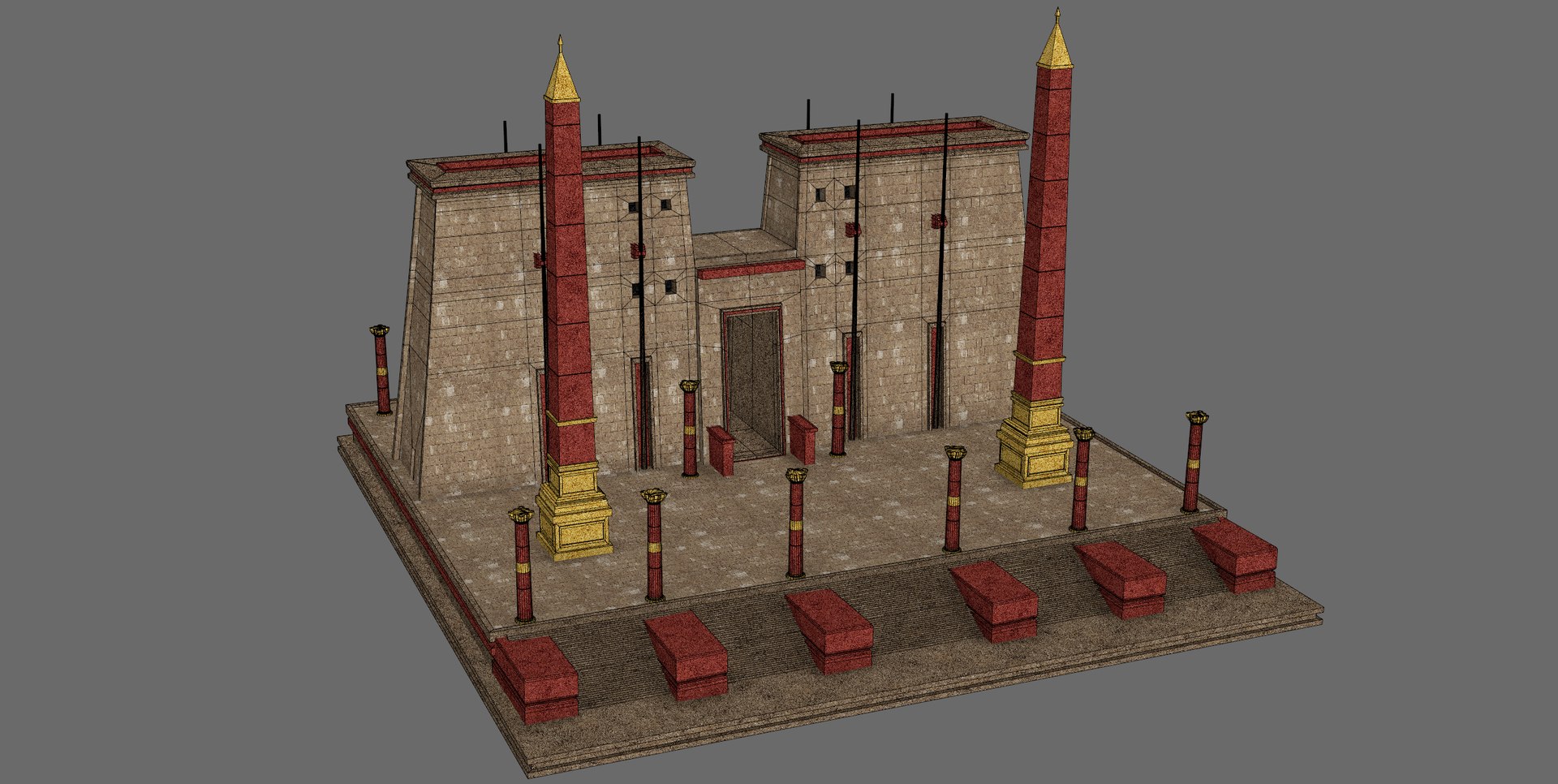Fantasy Egypt Gate Karnak 3D Model - TurboSquid 2245217