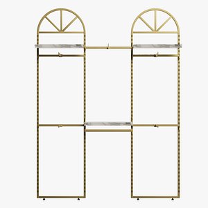 Arched Shelving system for clothing bags shoe stores