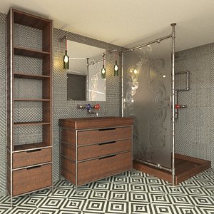 3D set bathroom furniture