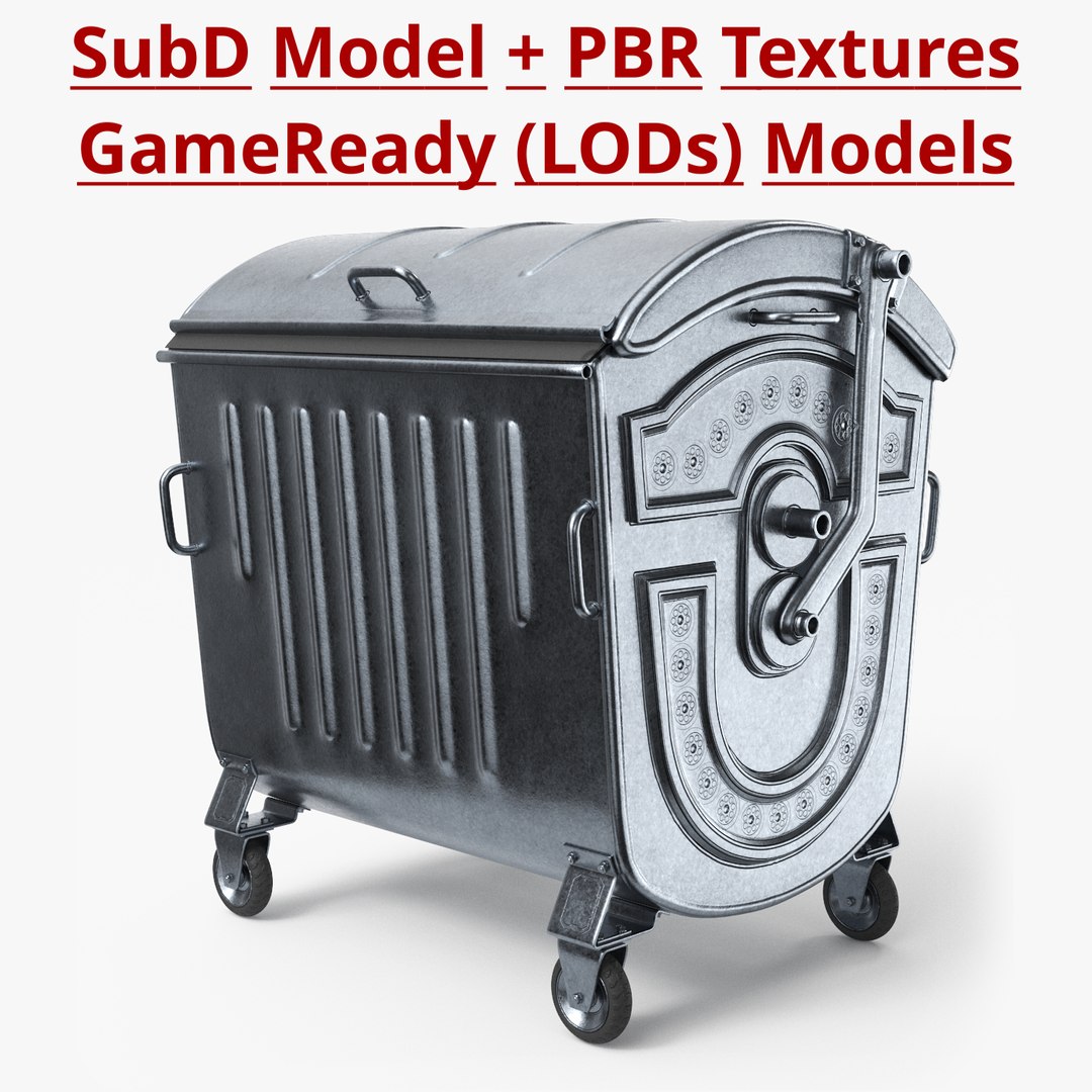 3D model Metal Garbage Container - Subd  - GameReady LODs - PBR https://p.turbosquid.com/ts-thumb/OK/s2SX17/dY/a_0000/jpg/1702488803/1920x1080/fit_q87/4f66532e5edd3179ff5f486c340e9c7e7fb19809/a_0000.jpg