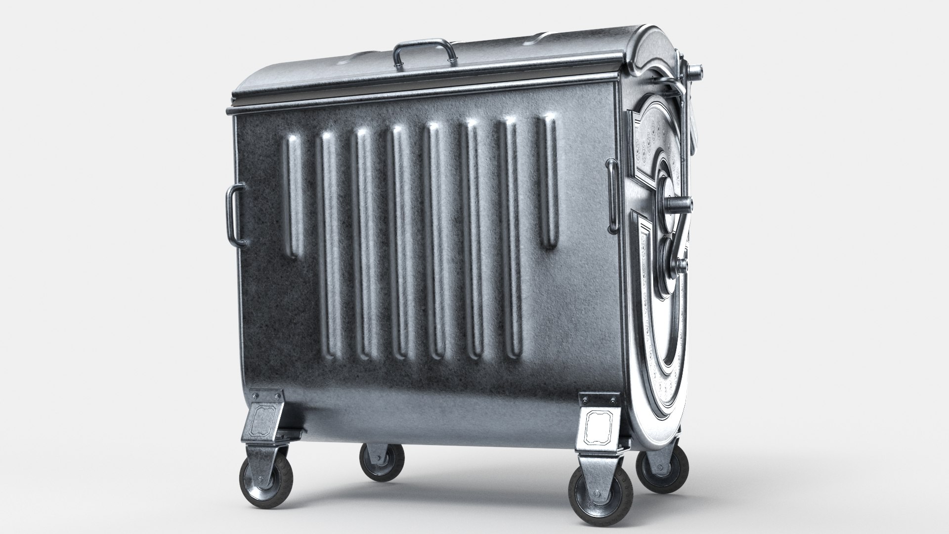3D model Metal Garbage Container - Subd  - GameReady LODs - PBR https://p.turbosquid.com/ts-thumb/OK/s2SX17/kg/b_view02/jpg/1701706217/1920x1080/fit_q87/c394a8eeda57a4694d9da5660a456e96baf969b6/b_view02.jpg