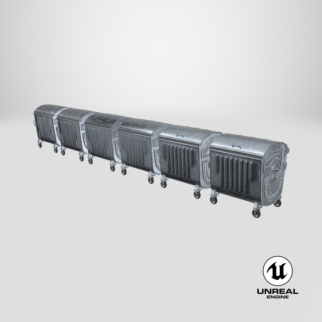 3D model Metal Garbage Container - Subd  - GameReady LODs - PBR https://p.turbosquid.com/ts-thumb/OK/s2SX17/uJ/stemcell_unreal_render/png/1703790907/1920x1080/fit_q87/1e40752ad10ec933f2b8972f4b20e3093b14982c/stemcell_unreal_render.jpg