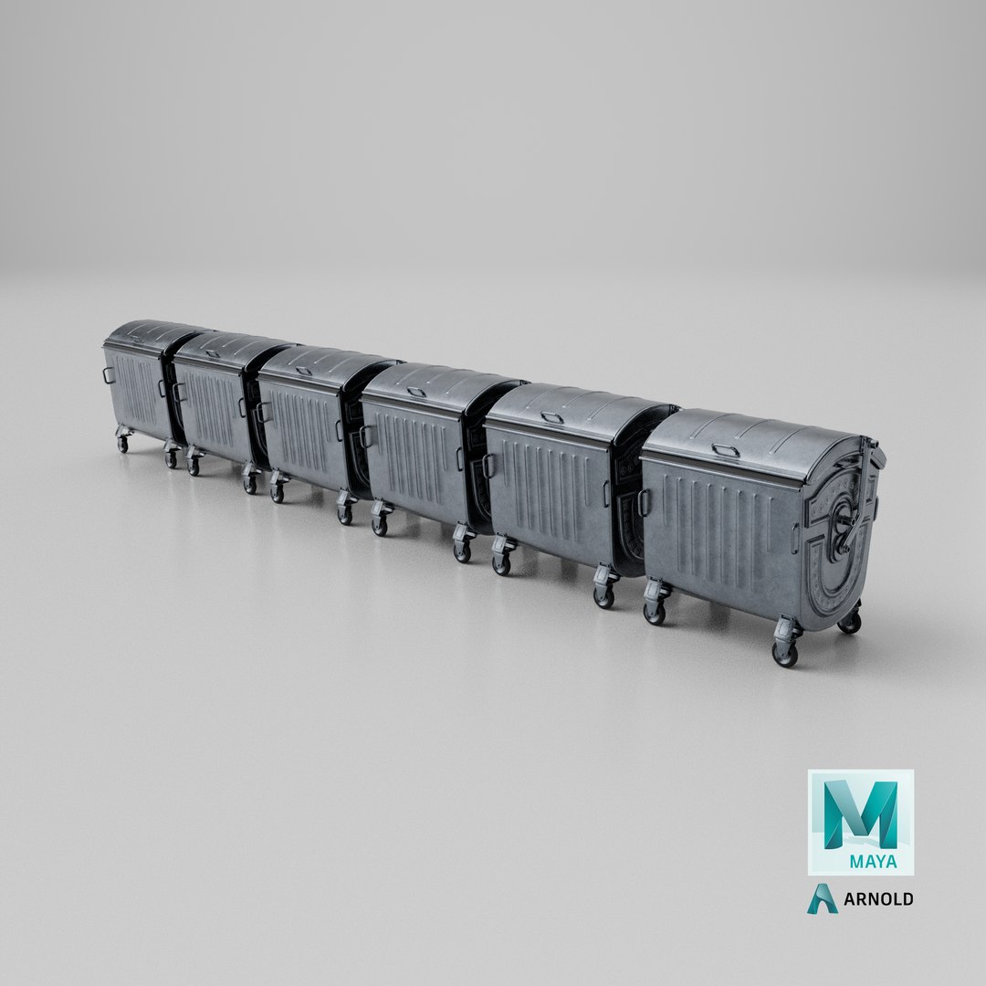 3D model Metal Garbage Container - Subd  - GameReady LODs - PBR https://p.turbosquid.com/ts-thumb/OK/s2SX17/vw/stemcell_maya_arnold_render/png/1703790894/1920x1080/fit_q87/1122c8b511d5ff5f65cdfb925279e07863b3ab19/stemcell_maya_arnold_render.jpg