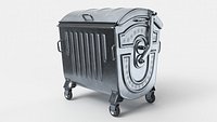 Metal Garbage Container - Subd  - GameReady LODs - PBR