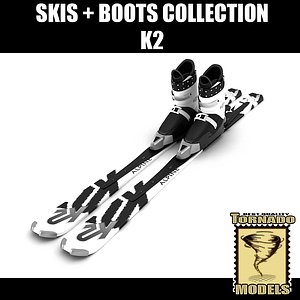 alpine k2 skis boots 3d 3ds