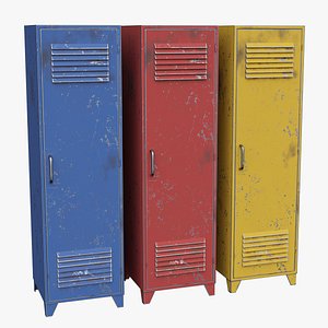 3D Lockers PBR Low-poly 3D model
