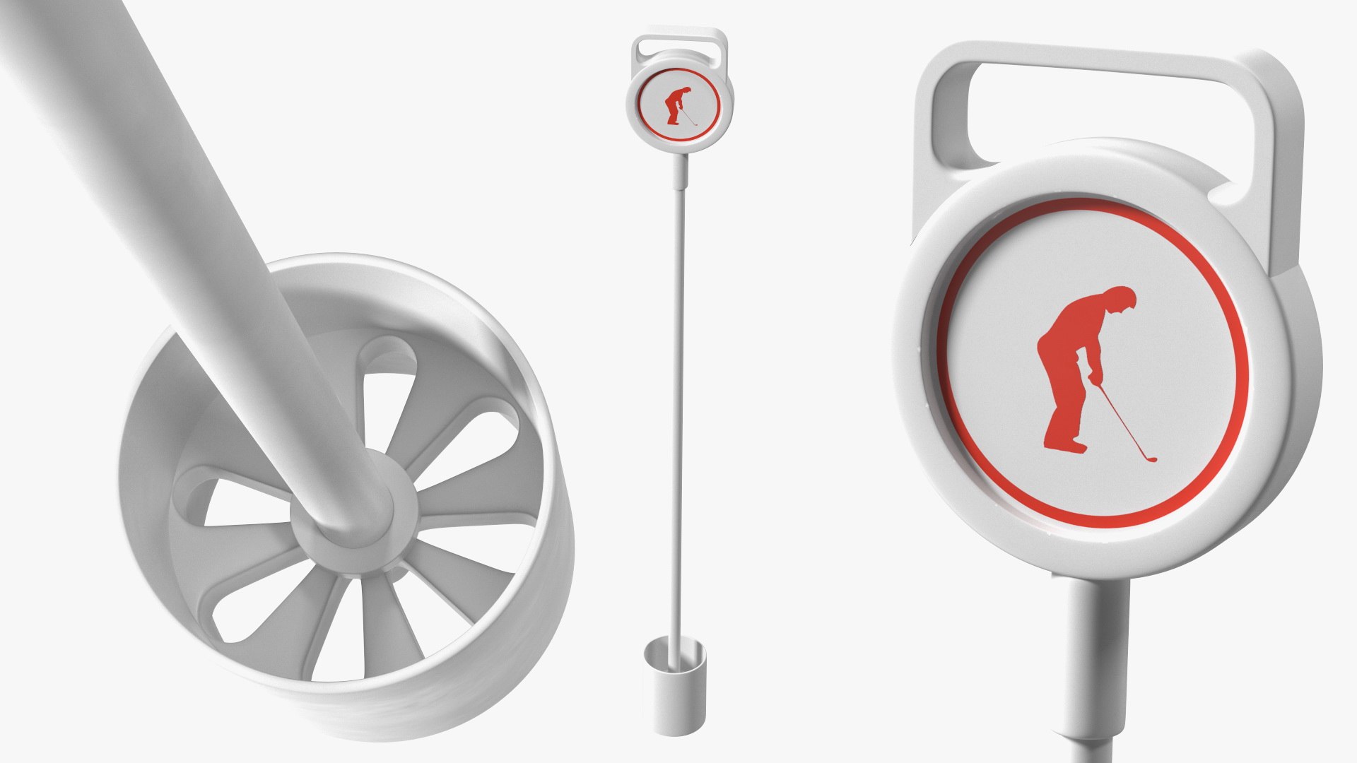 Golf Hole Cup with Pole 3D model preview