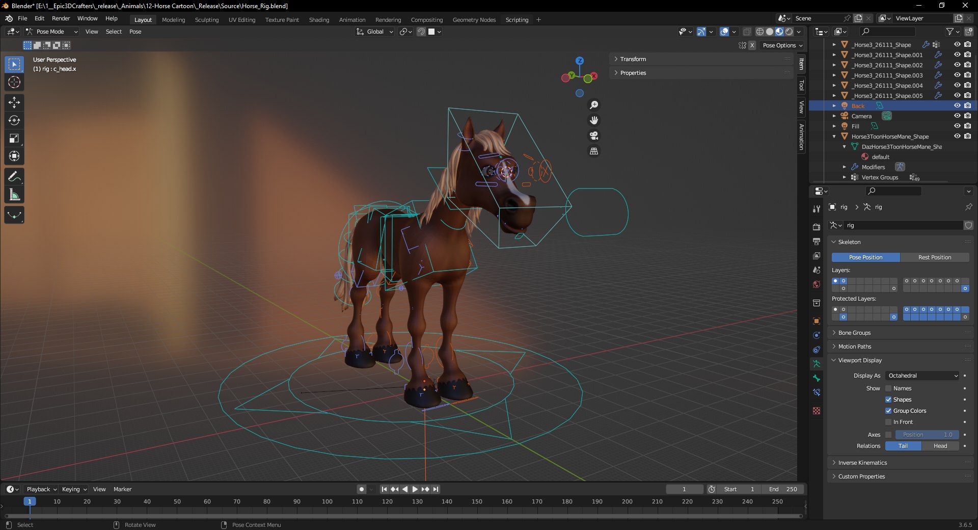 3D model Happy toon Hooves Cartoon Horse 3D Model Low-poly 3D model ...