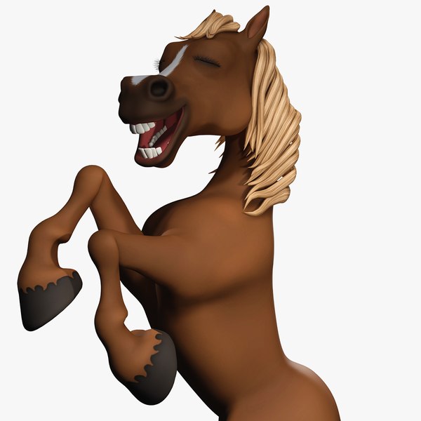 3D model Happy toon Hooves Cartoon Horse 3D Model Low-poly 3D model