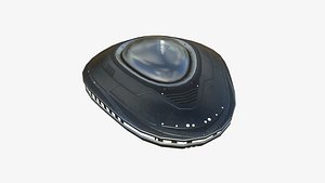 Allien Spaceship UFO C03 Dark Steel - Sci Fi Spacecraft Design model