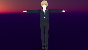 Game Ready Low Poly Anime Character Boy 20