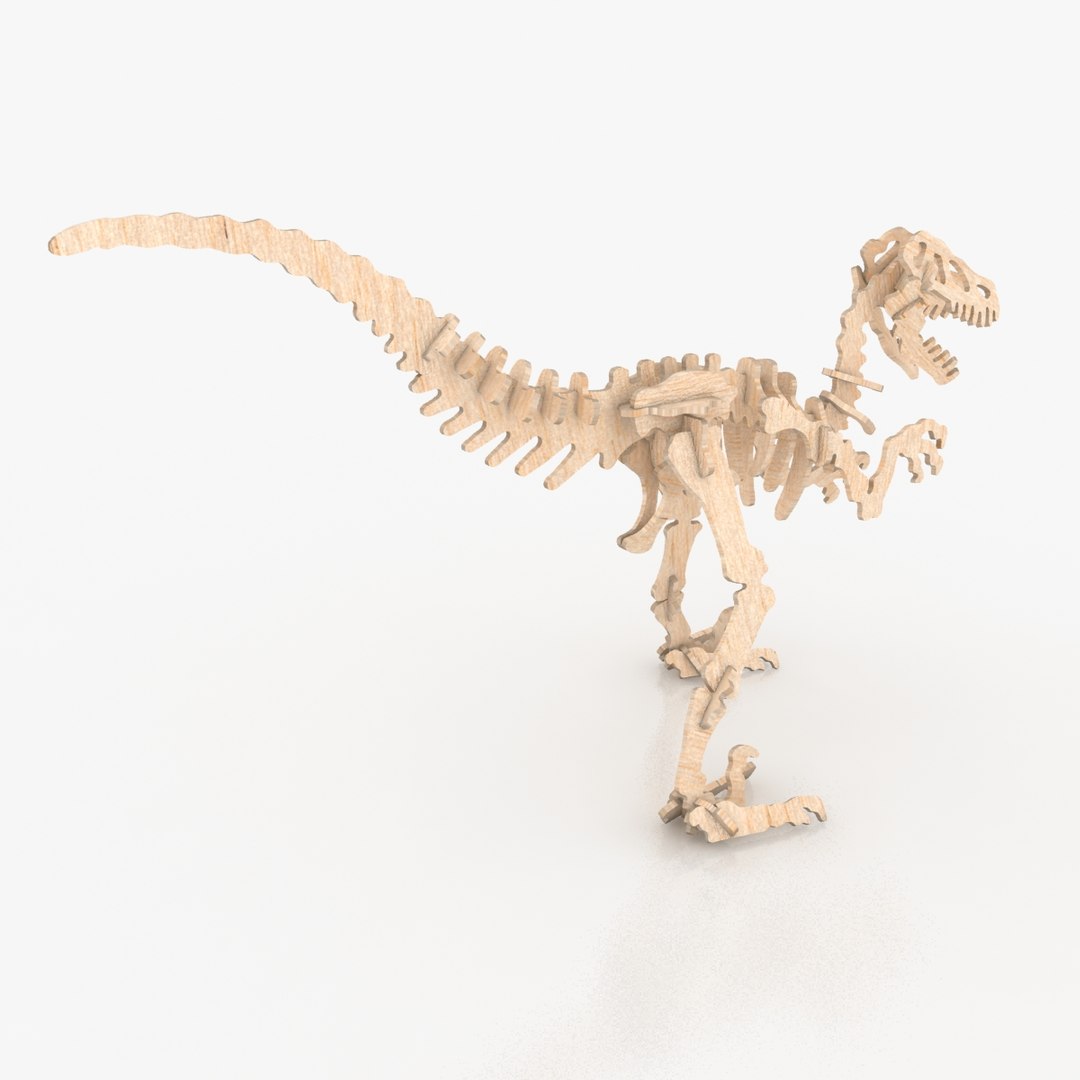 Free Wooden Puzzle Dinosaur - 3d Model