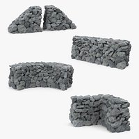 Stone Wall 3D Models Collection