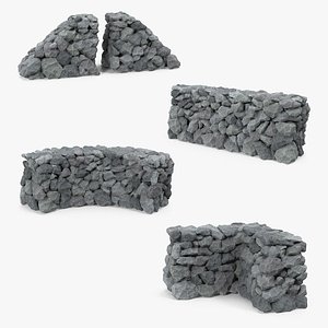 Stone Wall 3D Models Collection