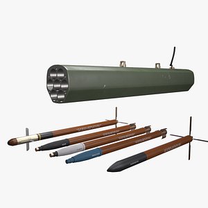 3D Rocket Launcher FZ220 With Missiles model