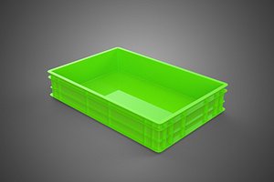 STANDARD GREEN SHALLOW PALLET STORAGE PLASTIC CRATE BOX TRAY BIN