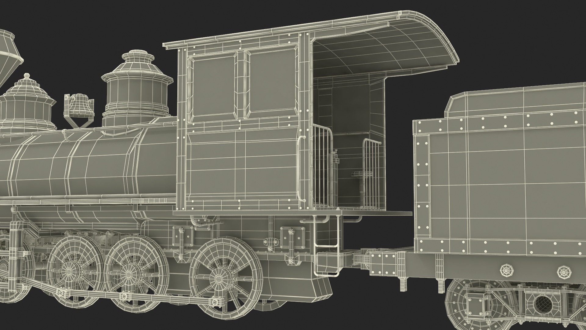 3D model Steam Locomotive With Coal Wagon - TurboSquid 2161887