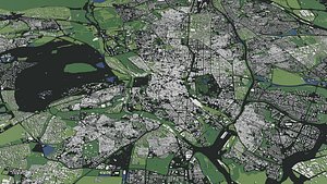 Madrid Spain - city and mass buildings model