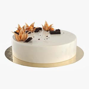 Chocolate Garnished Cake with Physalis 3D