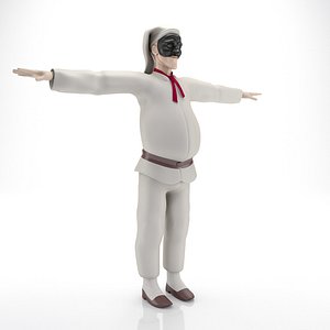 Pulcinella carnival mask model