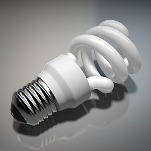 3d model realistic energy efficient light bulb