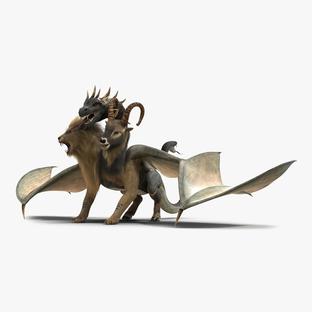 Chimera with Fur 3D model preview
