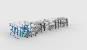 Steel Building set t 3D model 3D model