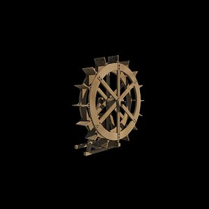 Watermill wheel 3D model