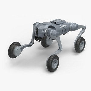 Unitree Mobile Surveillance Robot Grey Rigged for Cinema 4D 3D model