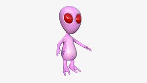 Cute Alien A10 Pink Red - Simple - Character Design 3D model