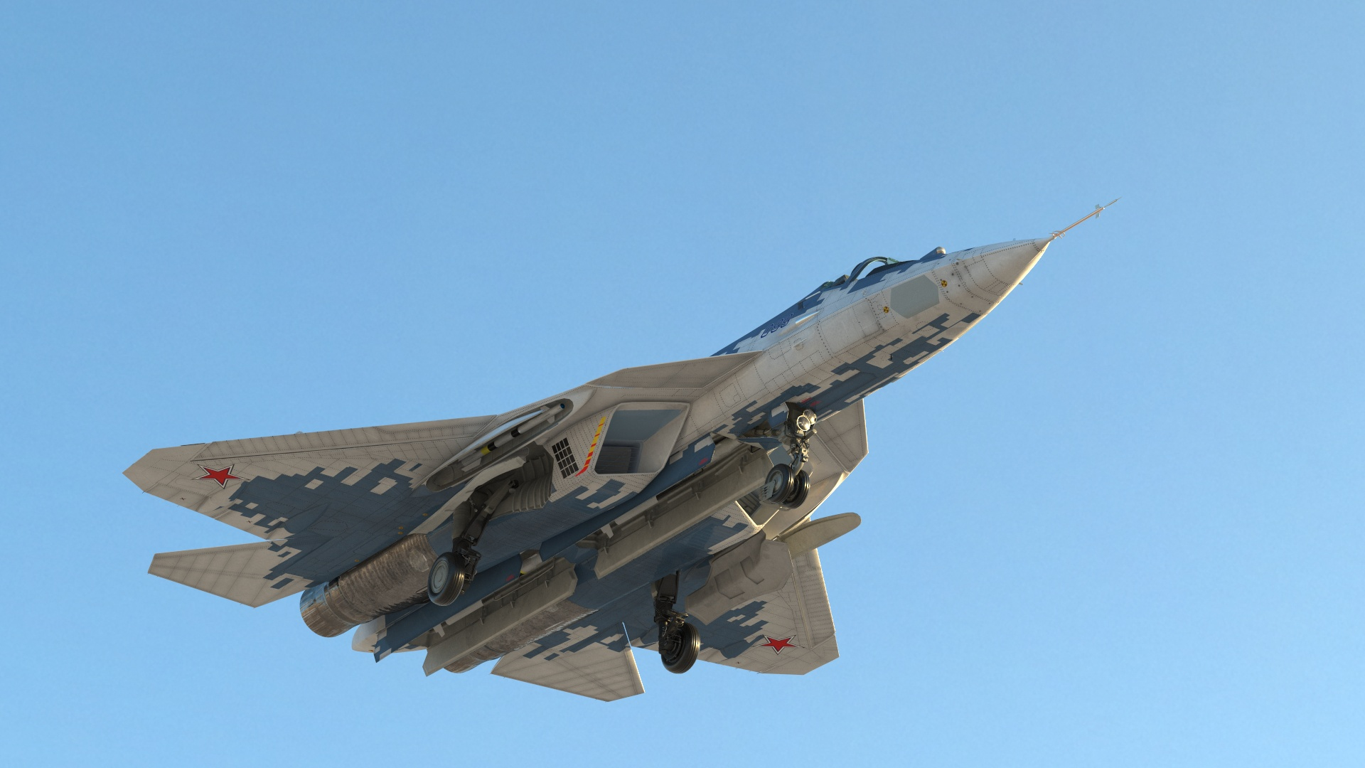 su 57 stealth jet fighter 3D model https://p.turbosquid.com/ts-thumb/OL/scAlVa/n2VU4VWJ/su_57_stealth_jet_fighter_pixel_camouflage_rigged_363/jpg/1599726014/1920x1080/turn_fit_q99/f4a07a700b32f662912de627f339eb99227b4bb9/su_57_stealth_jet_fighter_pixel_camouflage_rigged_363-1.jpg