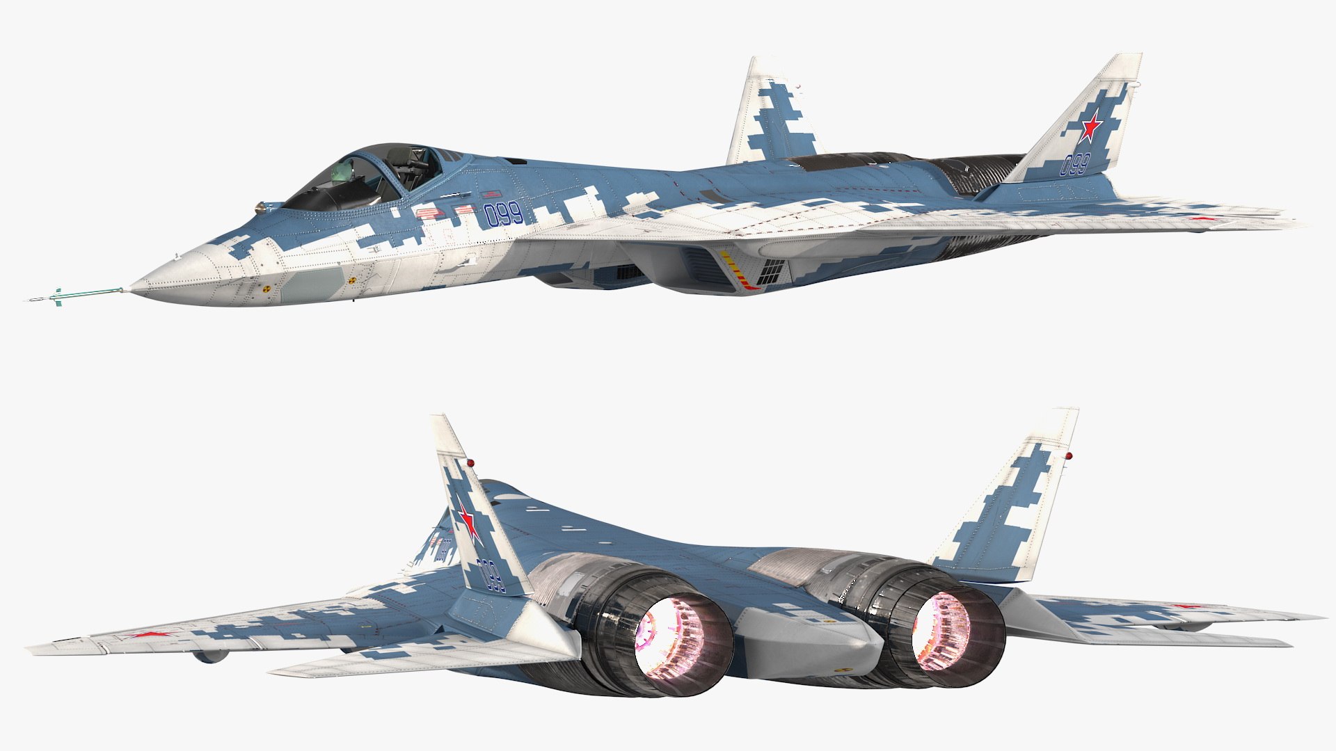 su 57 stealth jet fighter 3D model https://p.turbosquid.com/ts-thumb/OL/scAlVa/zu4JX6xp/su57stealthjetfighterpixelcamouflageriggedmb3dmodel016/jpg/1599727926/1920x1080/fit_q87/08a5212074a8909fd30ec0ef43c2aa6025885599/su57stealthjetfighterpixelcamouflageriggedmb3dmodel016.jpg