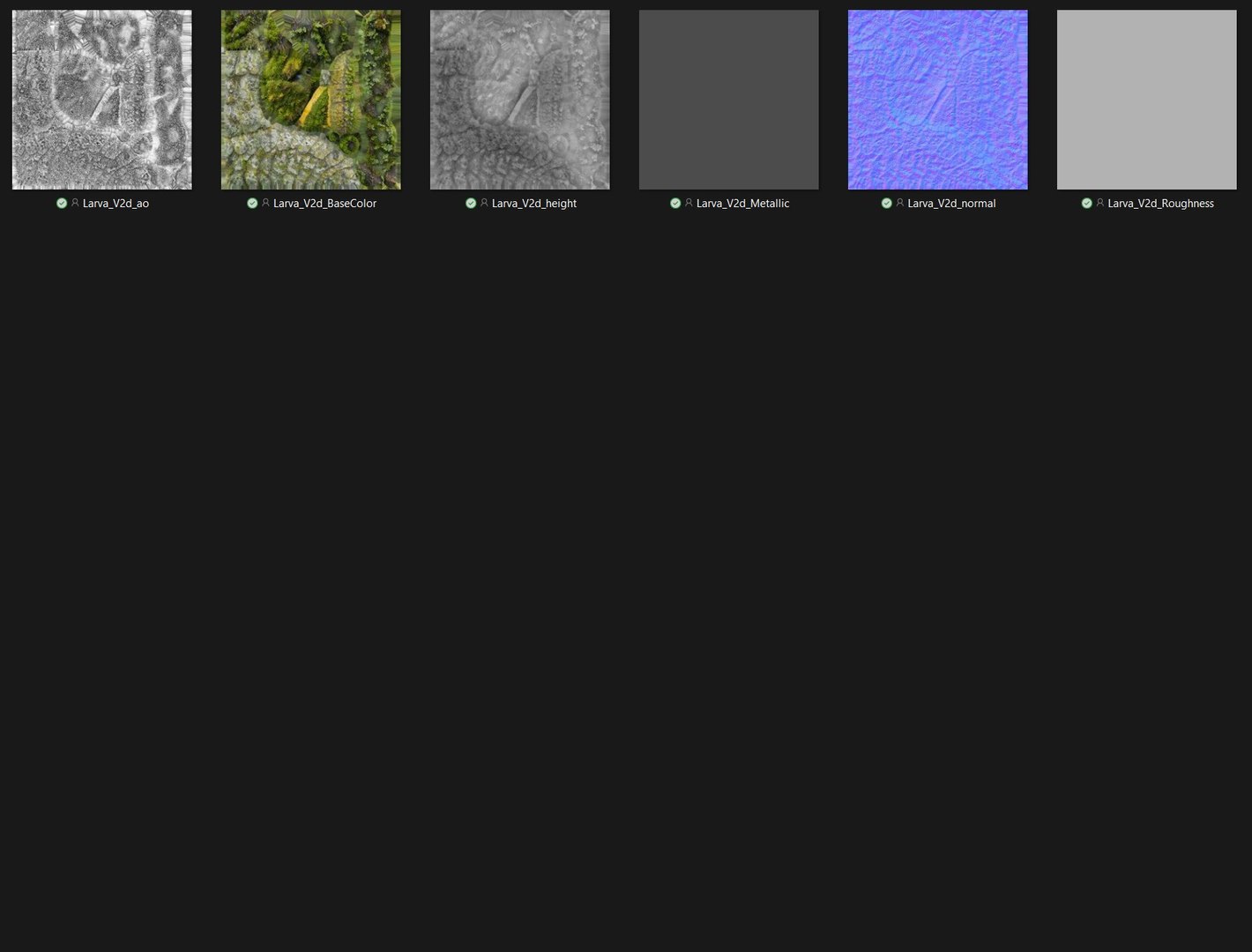 Larva-V2d 3D https://p.turbosquid.com/ts-thumb/OL/z75j3x/KG/unwrap4/jpg/1778810768/1920x1080/fit_q87/d679934f9716591844198be711ef6069046da284/unwrap4.jpg