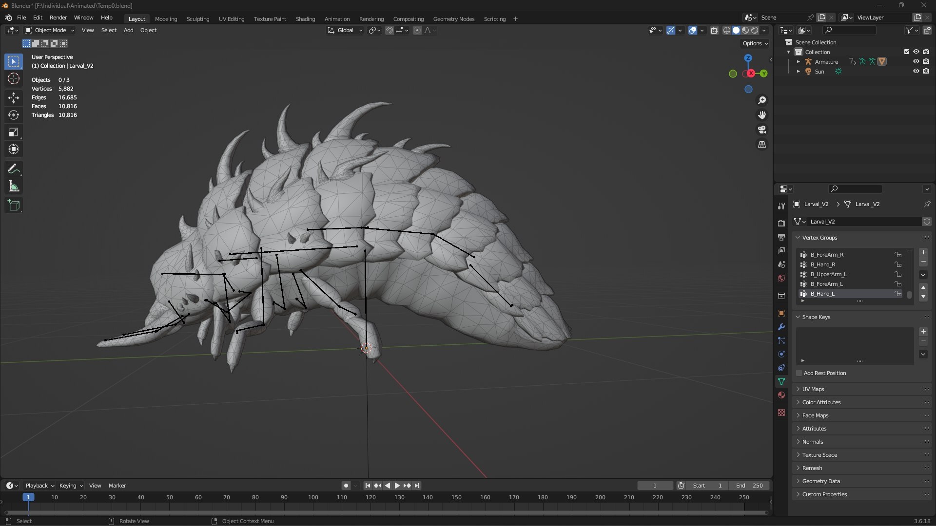 Larva-V2d 3D https://p.turbosquid.com/ts-thumb/OL/z75j3x/vz/wireframe2/jpg/1778810764/1920x1080/fit_q87/4c4de7ecd47f4151c41b6c84d52caa12ba302133/wireframe2.jpg