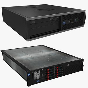 3D model Server Cpu and Compaq Pc
