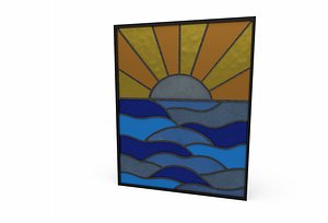 stained glass sunset 3D model
