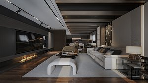 Living Kitchen Dinning - Modern Elegance - Sneechvn - MAX FBX OBJ SKP Simlab Collada Blender