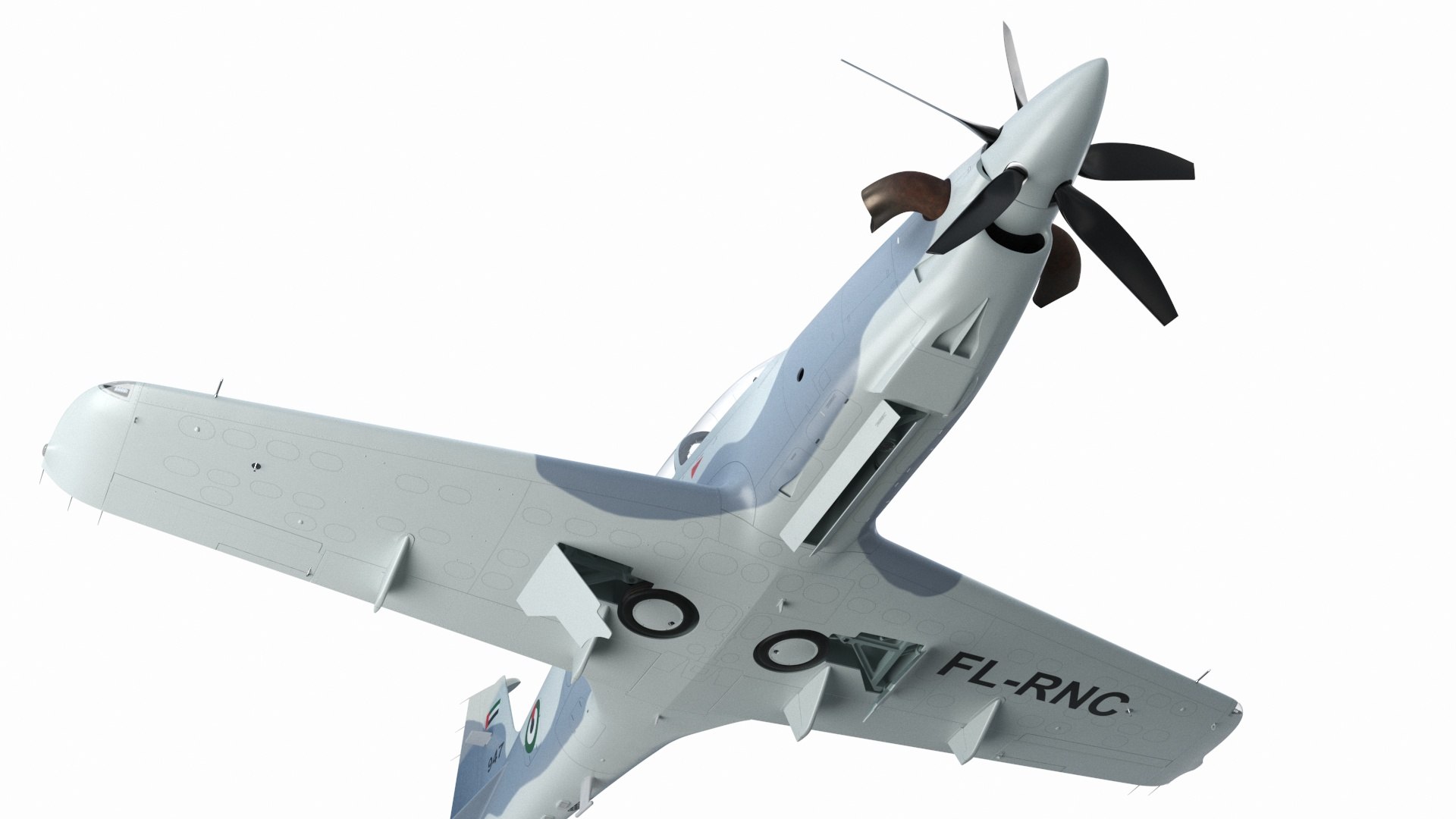 Training Aircraft Pilatus PC-21 Grey Rigged for Cinema 4D 3D model preview