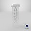 3D Ghostly White Jellyfish model