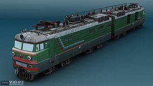 vl82 russian electric locomotive 3d model