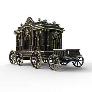 Stylized Luxury Wooden Carriage 3D model