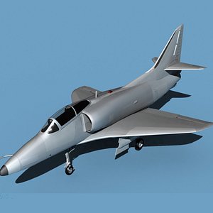 Douglas TA-4D Skyhawk V00 Bare Metal 3D model