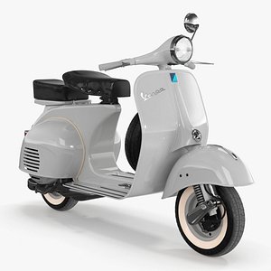 3D Vespa 125 Retro Scooter Grey