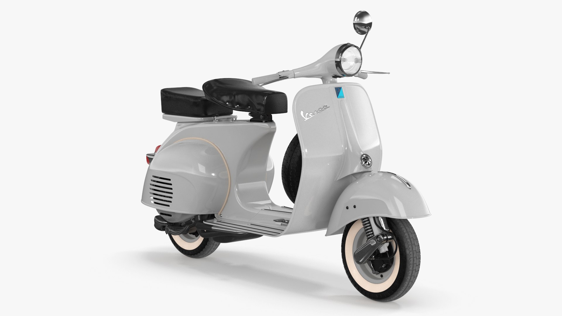Vespa 125 Retro Scooter Grey 3D model preview