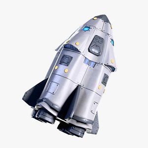 3D model Stylized Sci-Fi Rocket