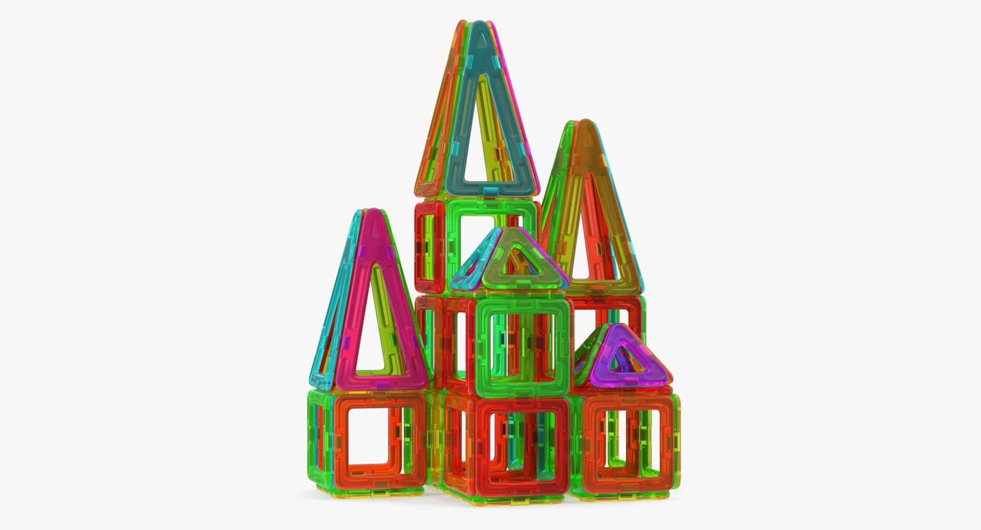 Magnetic Designer Toy House 3D Model 3D model preview