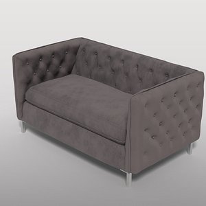 Contemporary Dark Fabric Loveseat