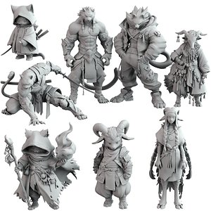 Fantasy Animal Miniatures for Printing Pack 3 3D model