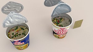 3d nissin instant cup noodles model