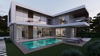 Villa D Exterior and interior scene